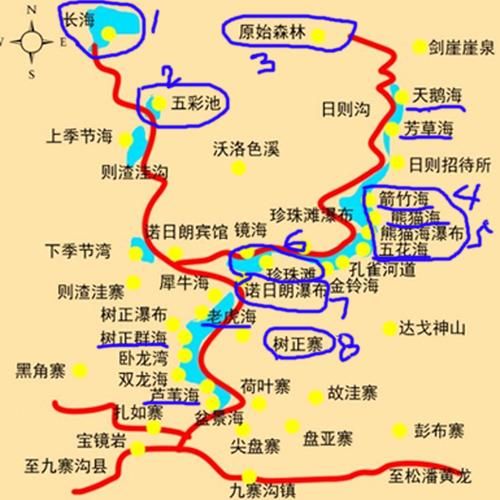 四川九寨溝地圖(帶你深度游玩)